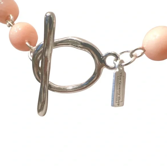 Elegant Genuine Natural Vintage Pink Necklace with Charms